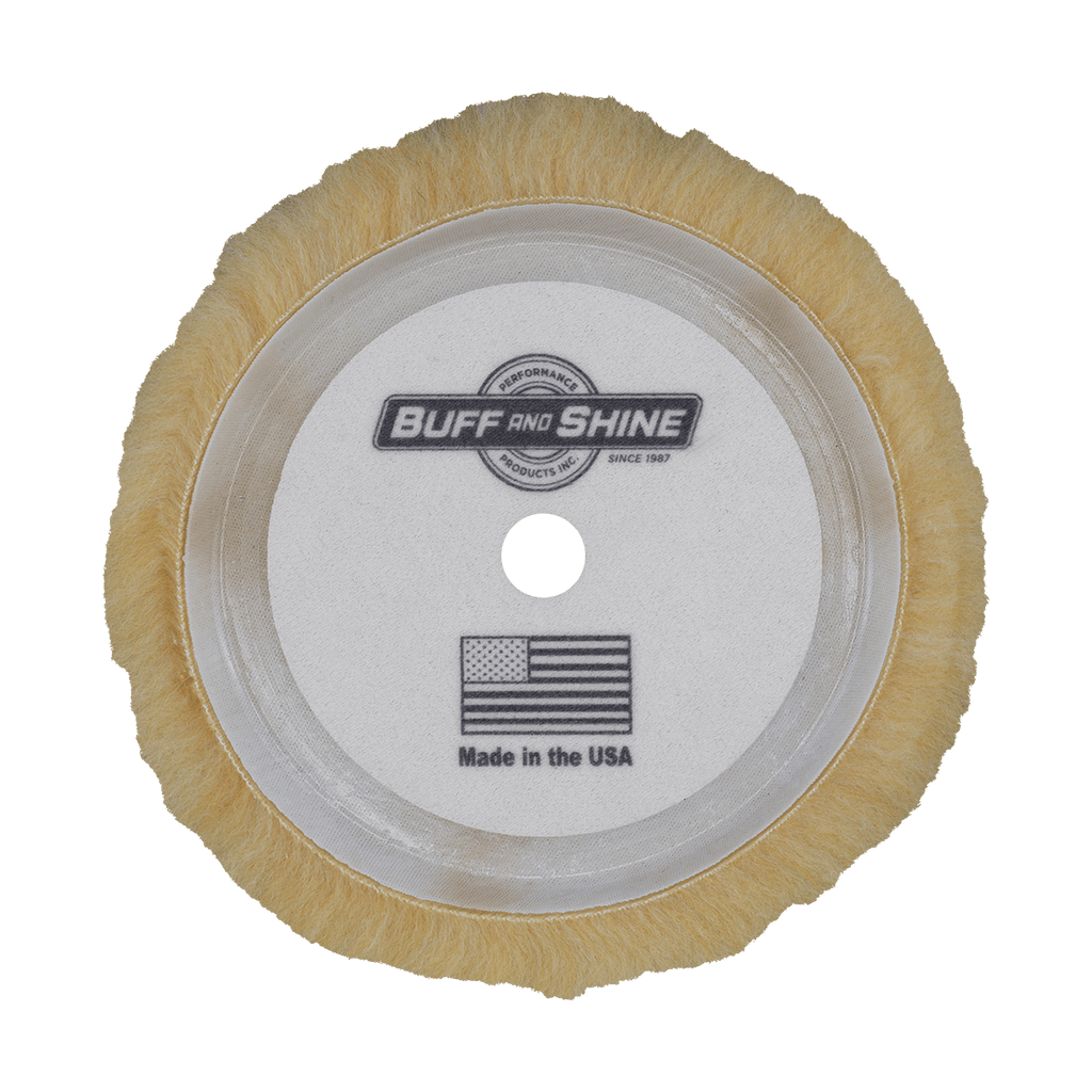 7550G - 7.5" Yellow Knitted Wool Blend Grip Wool Pad - Polishing