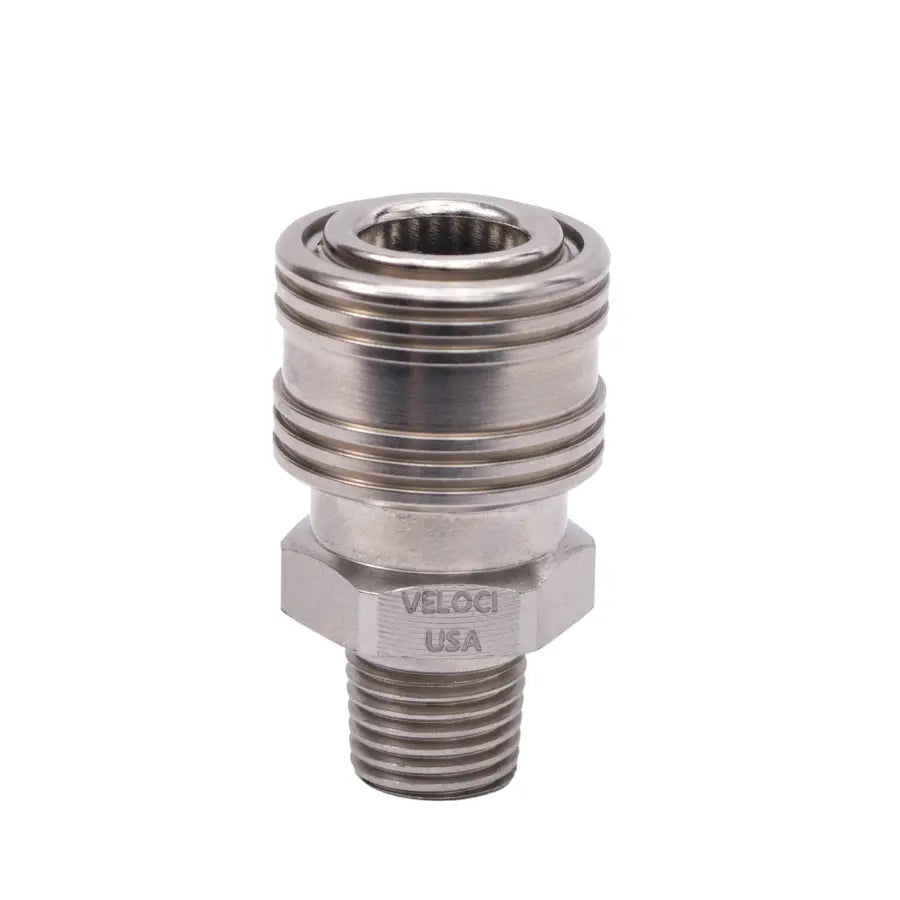 PRIMA by Veloci, 1/4" MPT, Stainless Steel Coupler, Made in the USA