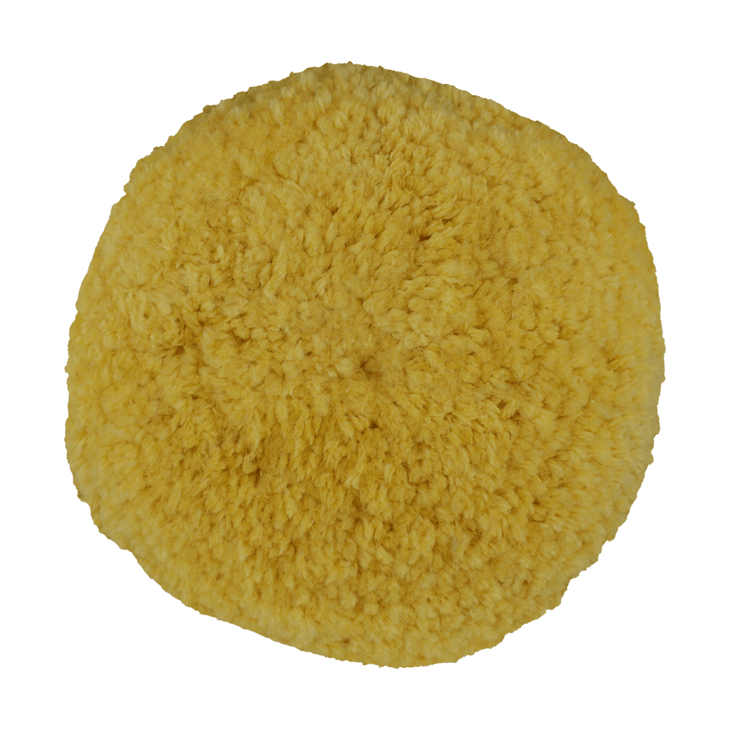 803NY - 8" 100% Natural Wool / Yellow Wool Blend (4 Ply Twist) Double Sided Wool Pad - Cutting/Polishing