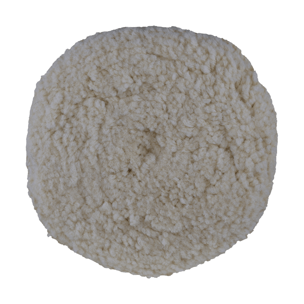 803NY - 8" 100% Natural Wool / Yellow Wool Blend (4 Ply Twist) Double Sided Wool Pad - Cutting/Polishing
