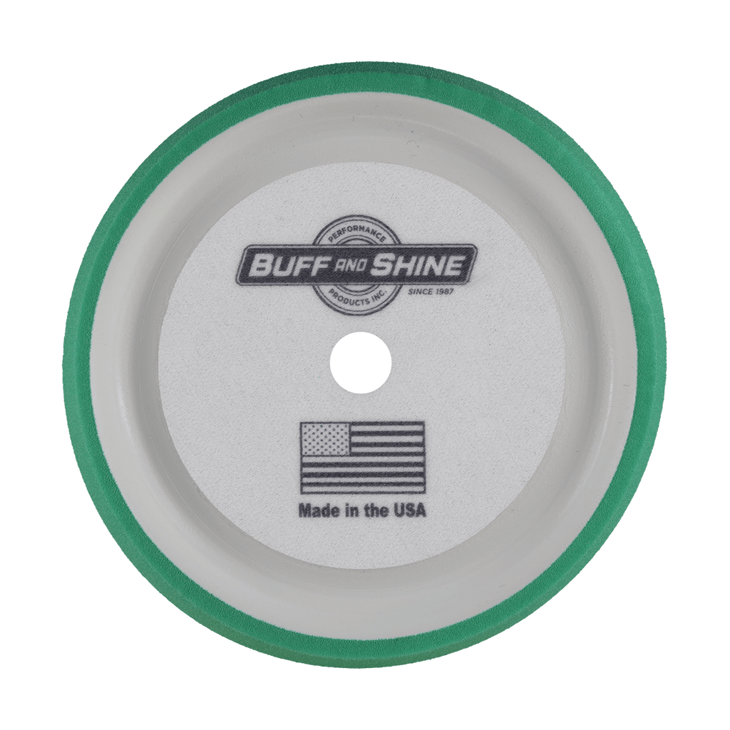 8540G - 8" Green Soft Curved Edge Foam Pad - Medium Cut