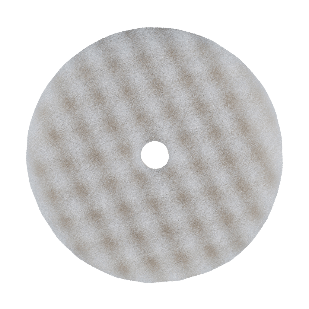 899FBMW - 8" White Coarse Mini Convoluted Foam Pad - Cutting