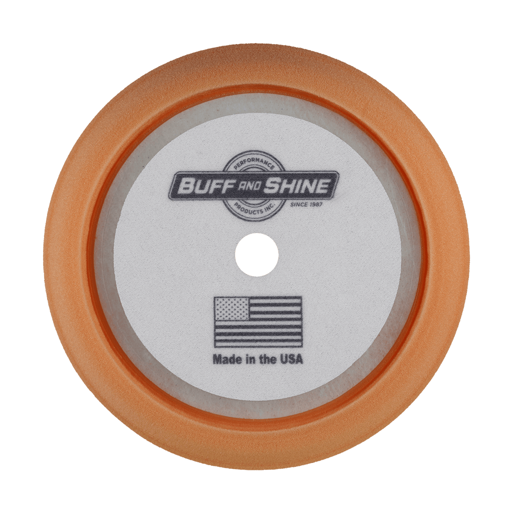980G - 9" Orange High Density Contour Foam Pad - Heavy Polishing