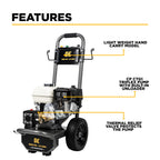3,800 PSI 2.5 GPM Cold Water Gas Pressure Washer with Honda GX200 Engine and CP Triplex Pump - B3865HA