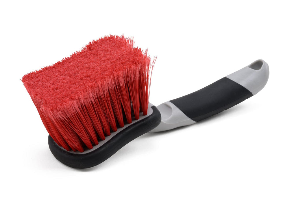 [Short Handle Brush] (Flagged Nylon Brsitle) - Red