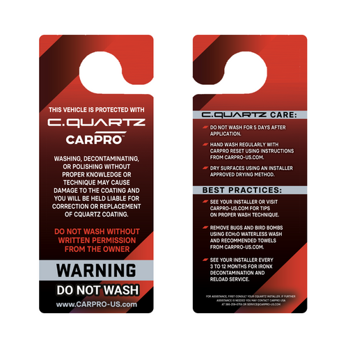 "Do Not Wash" CARPRO-US Mirror Hanger