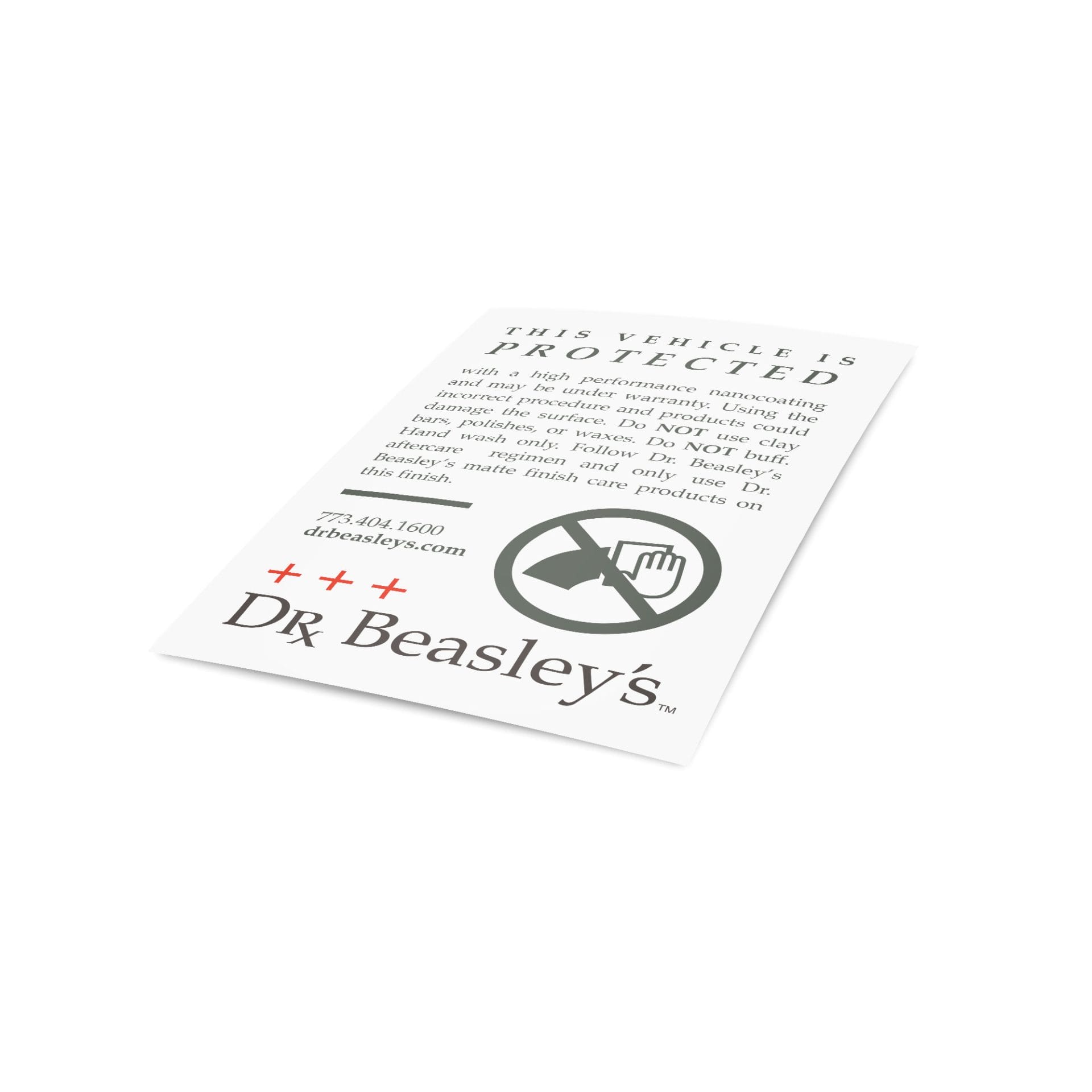 Ceramic Coating Door Jamb Sticker — Matte