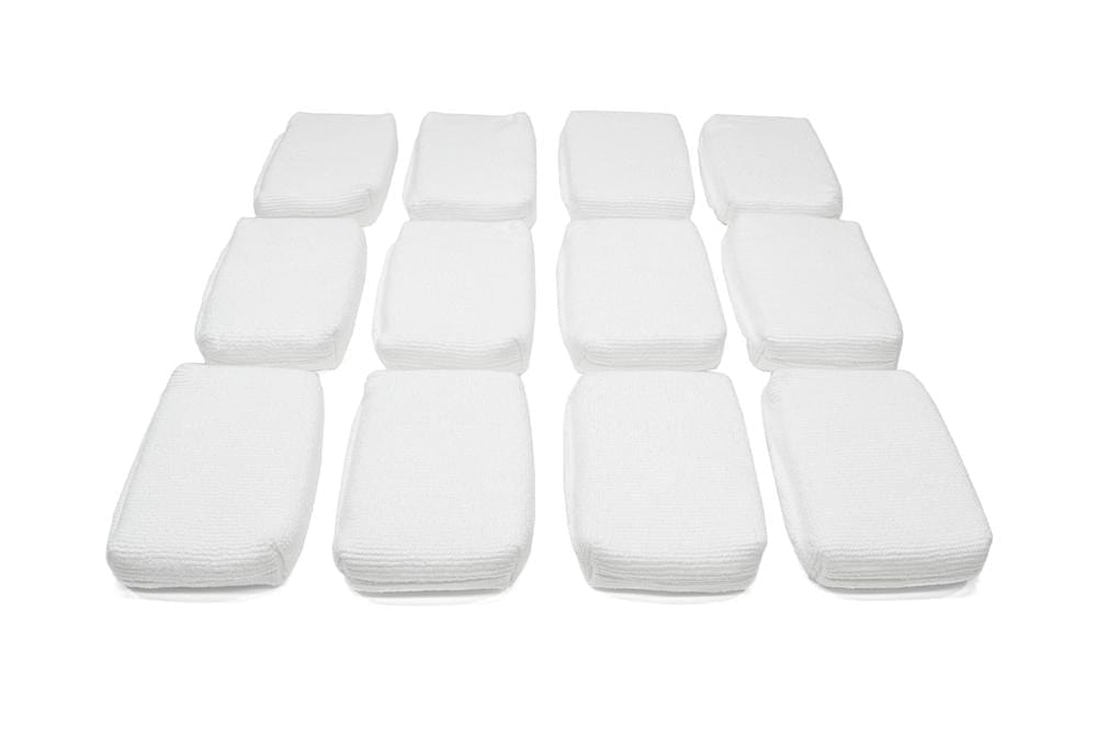 Thin [Saver Applicator] Terry Microfiber Coating Applicator Sponge with Plastic Barrier  - 12 pack