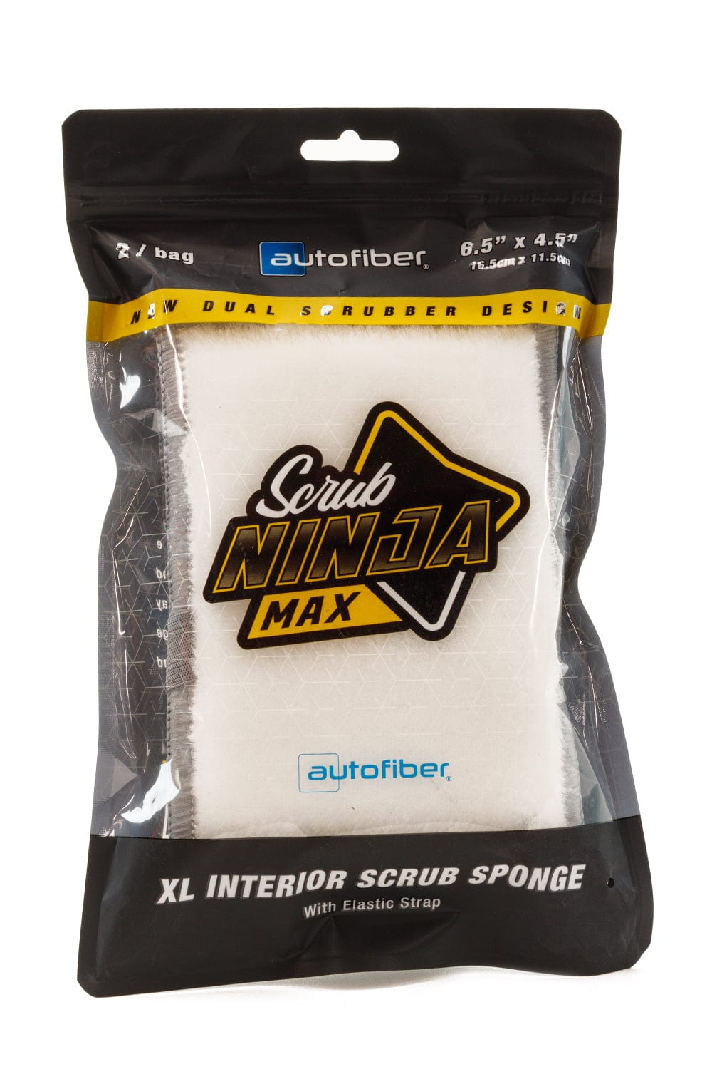 [Scrub Ninja Max XL] Interior Scrubber Sponge - with Elastic Strap (6.5 in. x 4.5 in.) - 2 pack