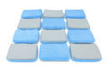 Thin [Saver Applicator] Half/Half Microfiber Coating Applicator Sponge with Plastic Barrier (One Side Suede, One Side Terry)  - 12 pack