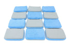 Thin [Saver Applicator] Half/Half Microfiber Coating Applicator Sponge with Plastic Barrier (One Side Suede, One Side Terry)  - 12 pack