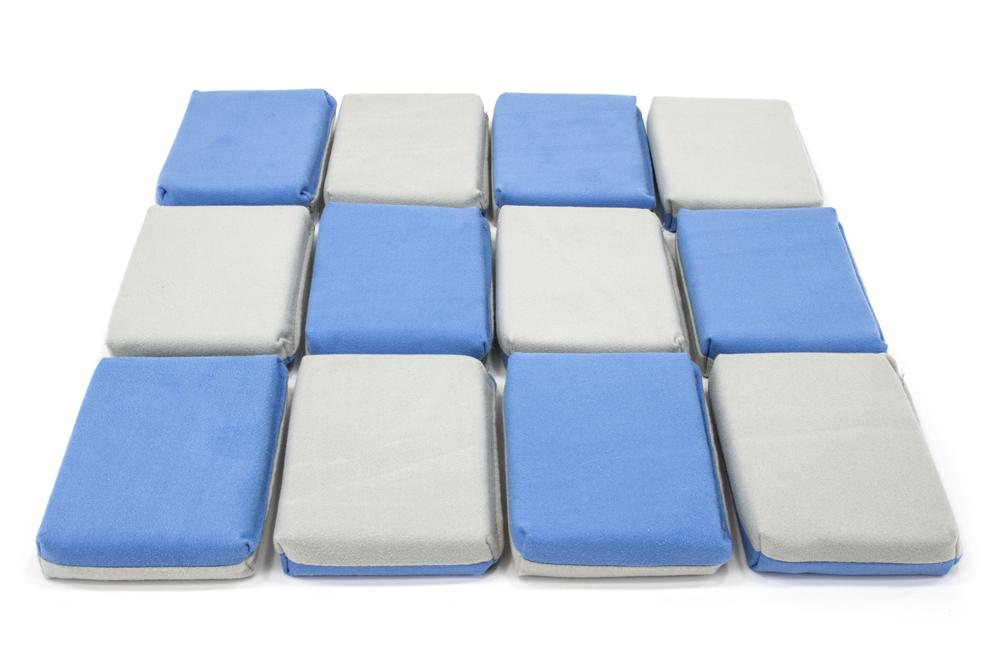 [Saver Applicator] Suede Microfiber Applicator Sponge with Plastic Barrier - Blue & Gray - 12 pack