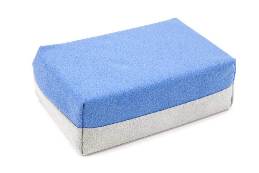 [Saver Applicator] Suede Microfiber Applicator Sponge with Plastic Barrier - Blue & Gray - 12 pack