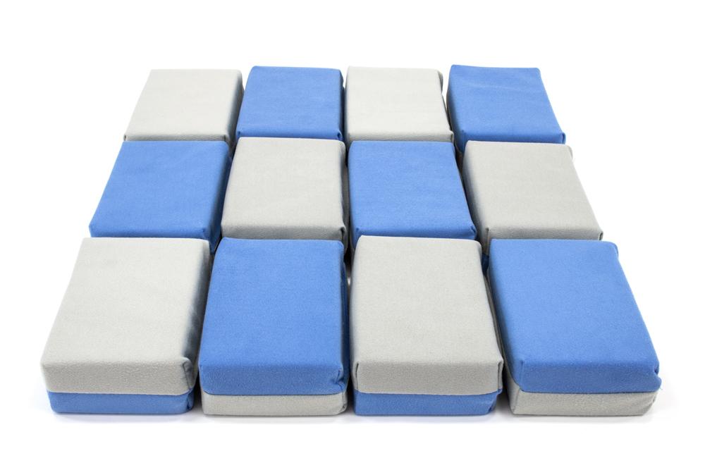 [Saver Applicator] Suede Microfiber Applicator Sponge with Plastic Barrier - Blue & Gray - 12 pack