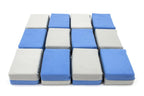 [Saver Applicator] Suede Microfiber Applicator Sponge with Plastic Barrier - Blue & Gray - 12 pack