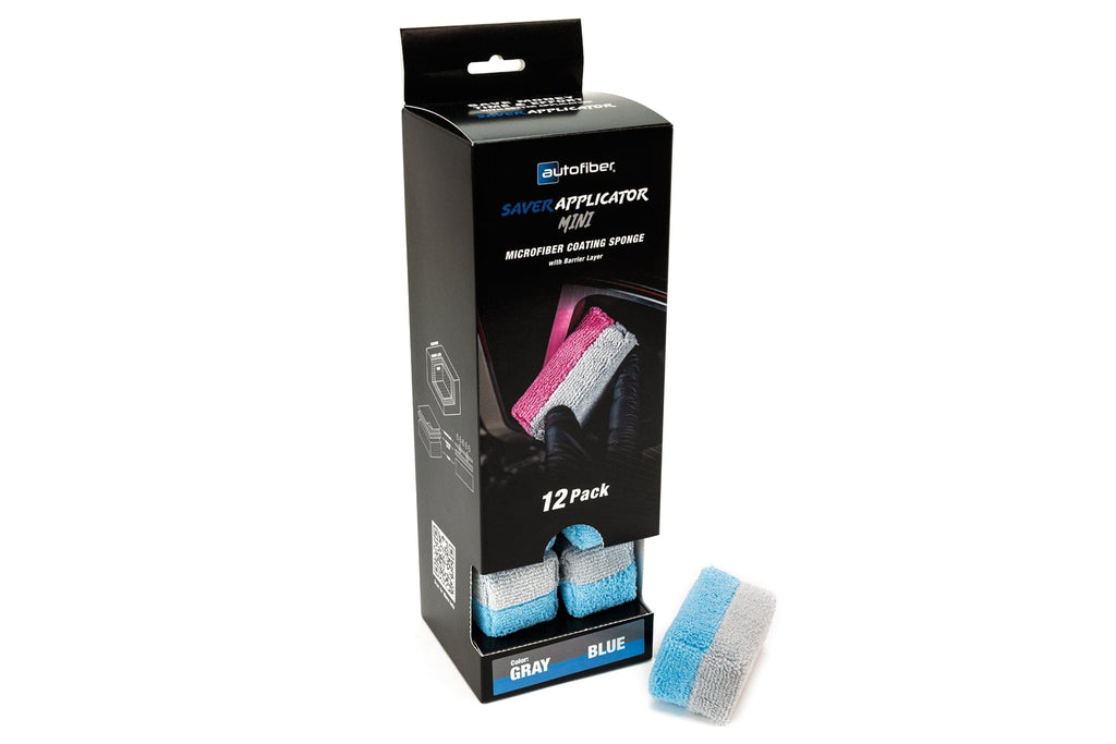 Mini [Saver Applicator] Terry Microfiber Coating Applicator Sponge with Plastic Barrier  - 12 pack