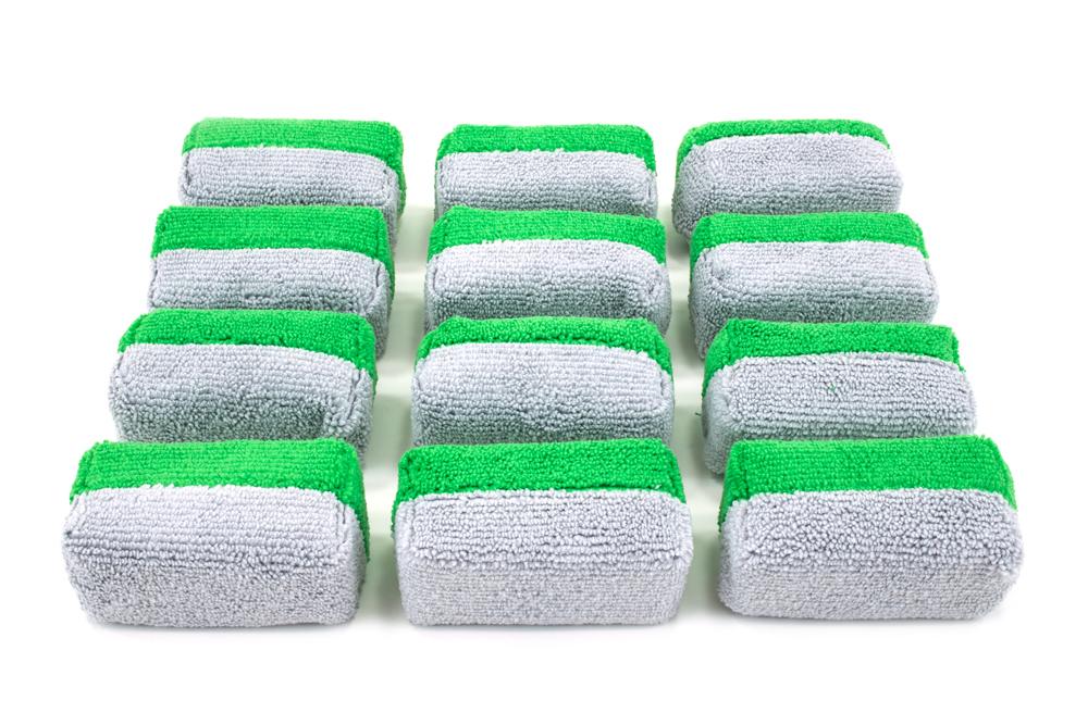 Mini [Saver Applicator] Terry Microfiber Coating Applicator Sponge with Plastic Barrier  - 12 pack