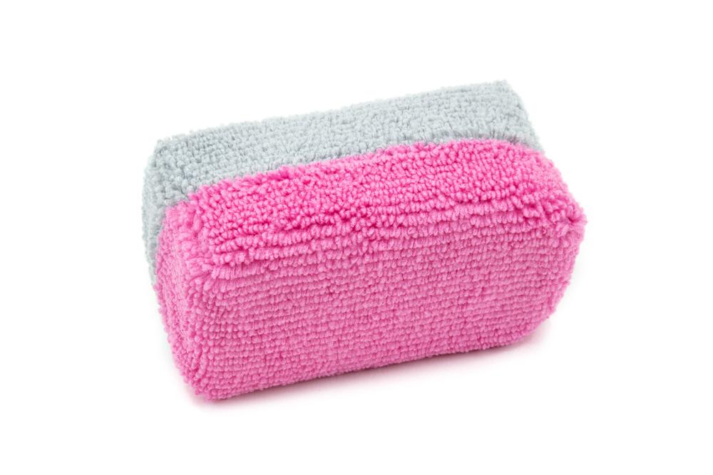 Mini [Saver Applicator] Terry Microfiber Coating Applicator Sponge with Plastic Barrier  - 12 pack