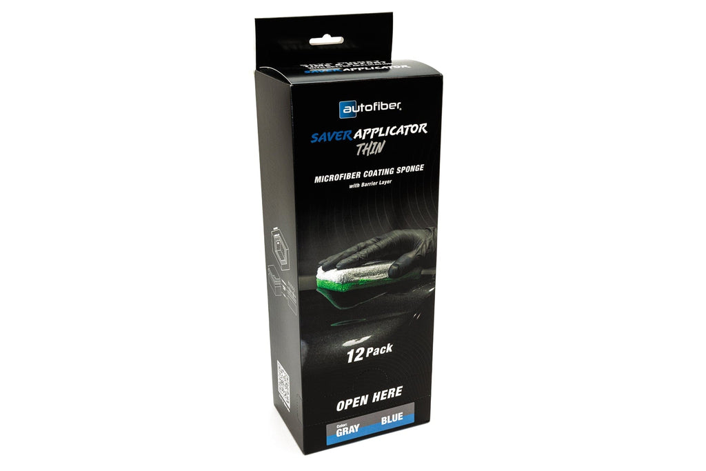 Thin [Saver Applicator] Terry Microfiber Coating Applicator Sponge with Plastic Barrier  - 12 pack