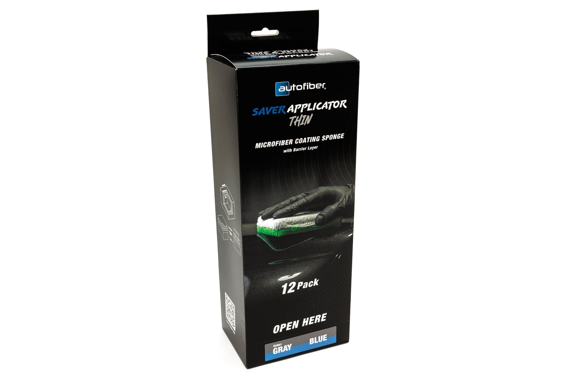 Thin [Saver Applicator] Terry Microfiber Coating Applicator Sponge with Plastic Barrier  - 12 pack