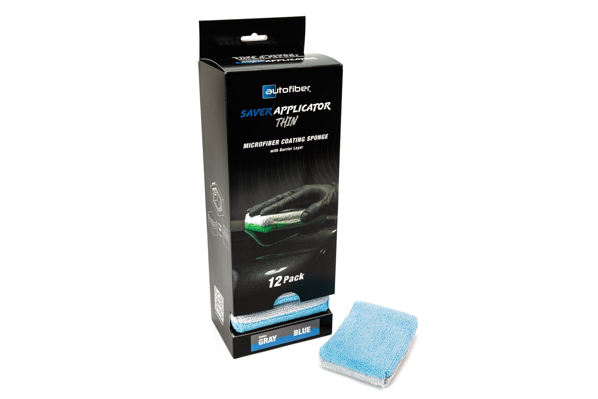 Thin [Saver Applicator] Terry Microfiber Coating Applicator Sponge with Plastic Barrier  - 12 pack