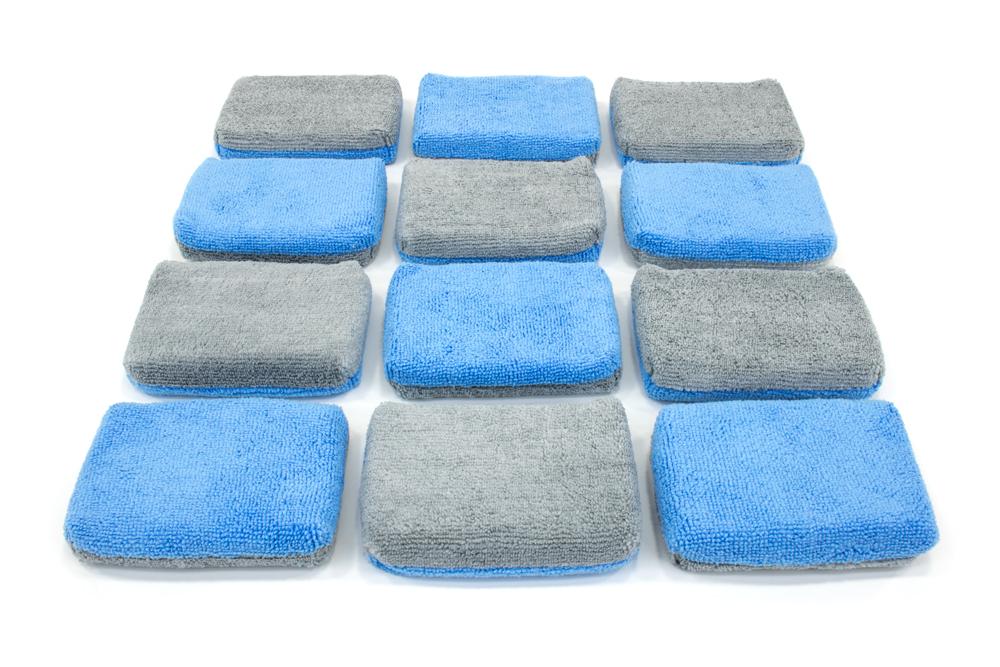 Thin [Saver Applicator] Terry Microfiber Coating Applicator Sponge with Plastic Barrier  - 12 pack