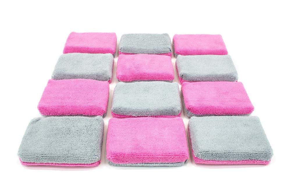 Thin [Saver Applicator] Terry Microfiber Coating Applicator Sponge with Plastic Barrier  - 12 pack