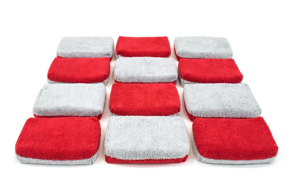 Thin [Saver Applicator] Terry Microfiber Coating Applicator Sponge with Plastic Barrier  - 12 pack