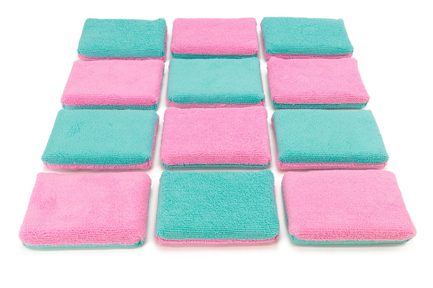 Thin [Saver Applicator] Terry Microfiber Coating Applicator Sponge with Plastic Barrier  - 12 pack