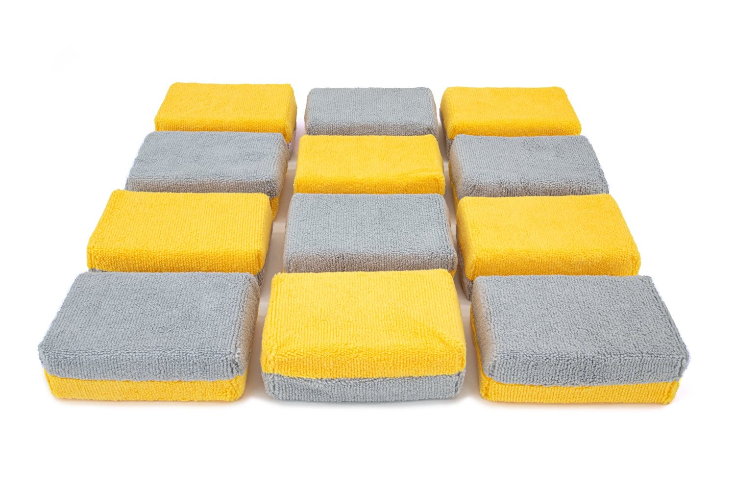 Thick [Saver Applicator] Terry Microfiber Coating Applicator Sponge with Plastic Barrier  - 12 pack