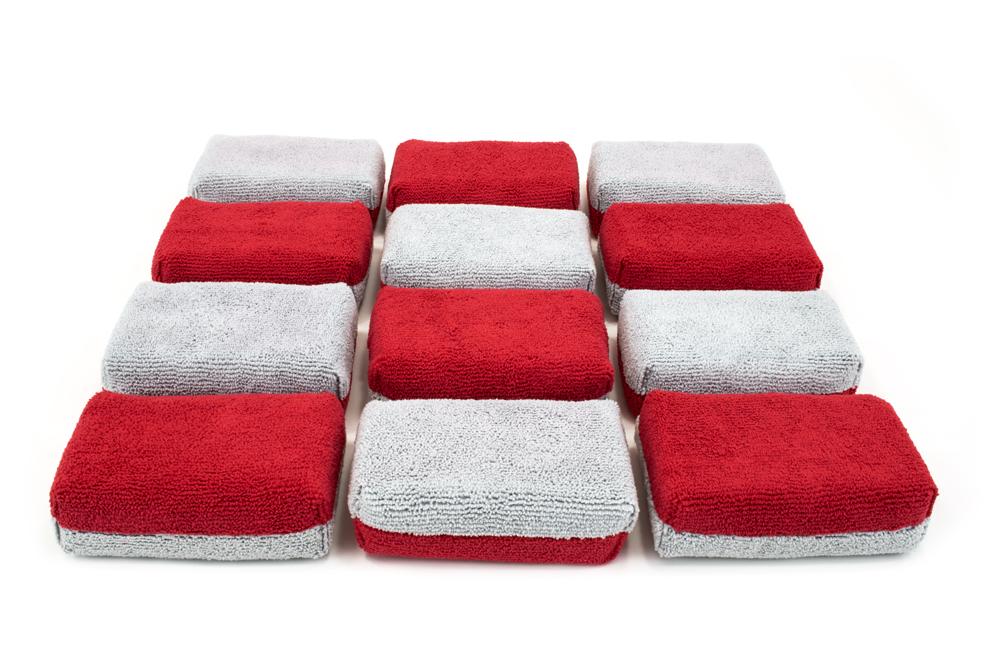 Thick [Saver Applicator] Terry Microfiber Coating Applicator Sponge with Plastic Barrier  - 12 pack