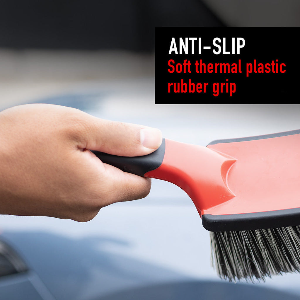Soft Grip Light Duty Rim Cleaning Brush with Medium Handle