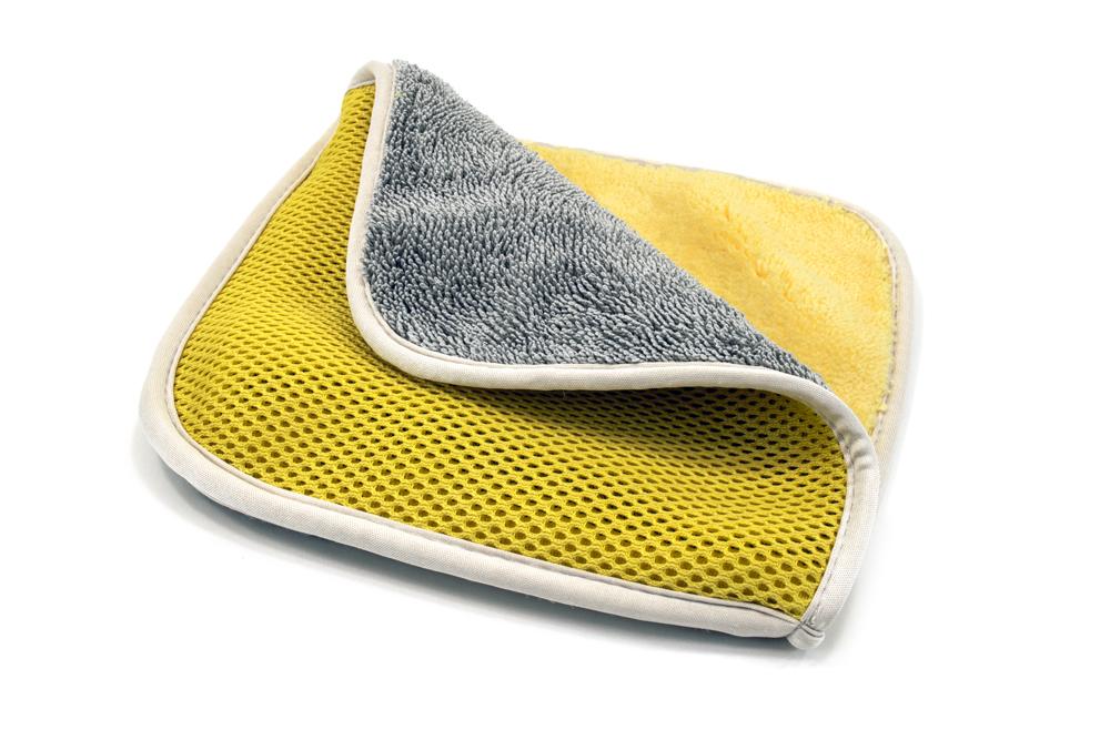 [Multi Flip] Four Weave Microfiber Towels - Mesh | Twist | Plush | Waffle (8 in. x 8 in., 500/400/360/300 gsm) 3 pack