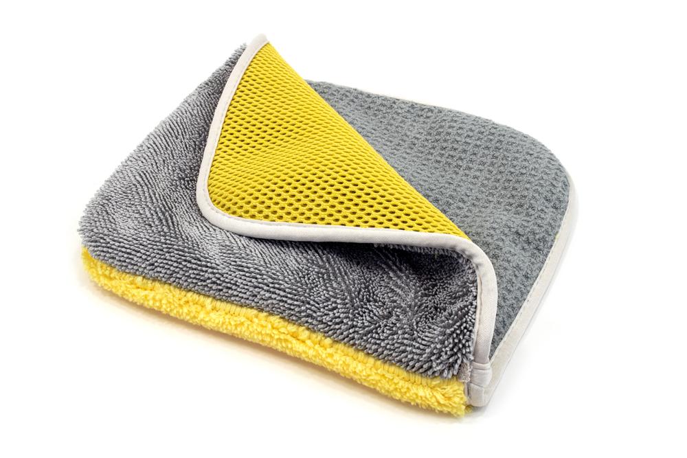 [Multi Flip] Four Weave Microfiber Towels - Mesh | Twist | Plush | Waffle (8 in. x 8 in., 500/400/360/300 gsm) 3 pack