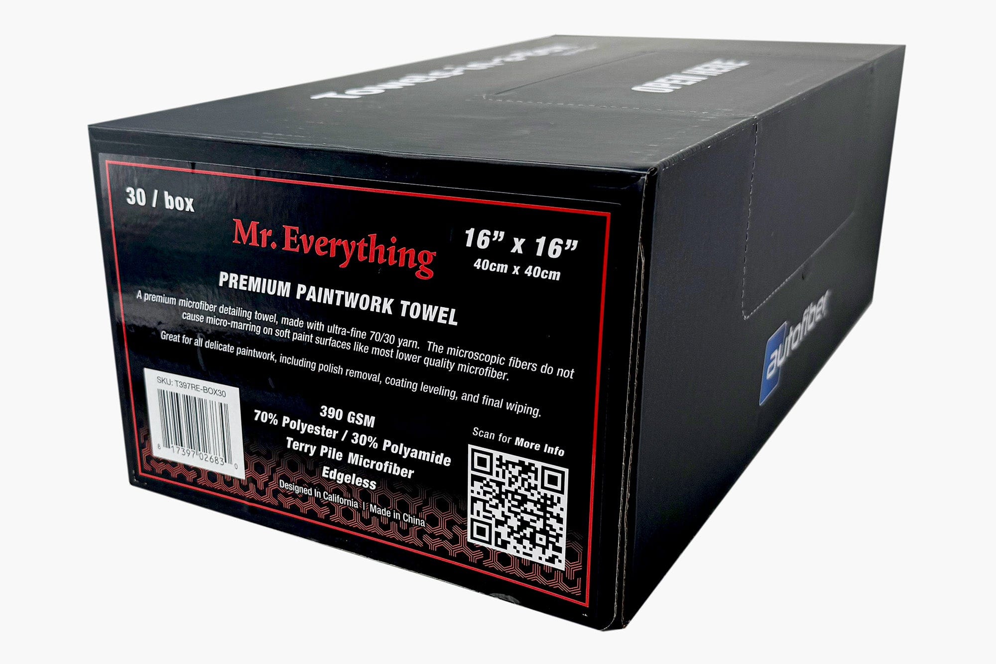 CASE: retail [Mr. Everything] Towels-in-a-Box Premium Paintwork Towel (16 in. x 16 in., 390 gsm) (8/30-packs, 240 towels)