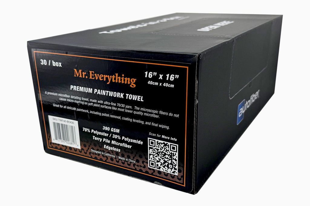 CASE: retail [Mr. Everything] Towels-in-a-Box Premium Paintwork Towel (16 in. x 16 in., 390 gsm) (8/30-packs, 240 towels)