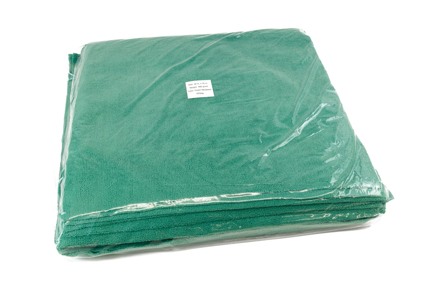CASE [Utility 400v] Edgeless Microfiber Cleaning Towel 16"x16" Vacuum Bag (10/20-pack, 200 total)