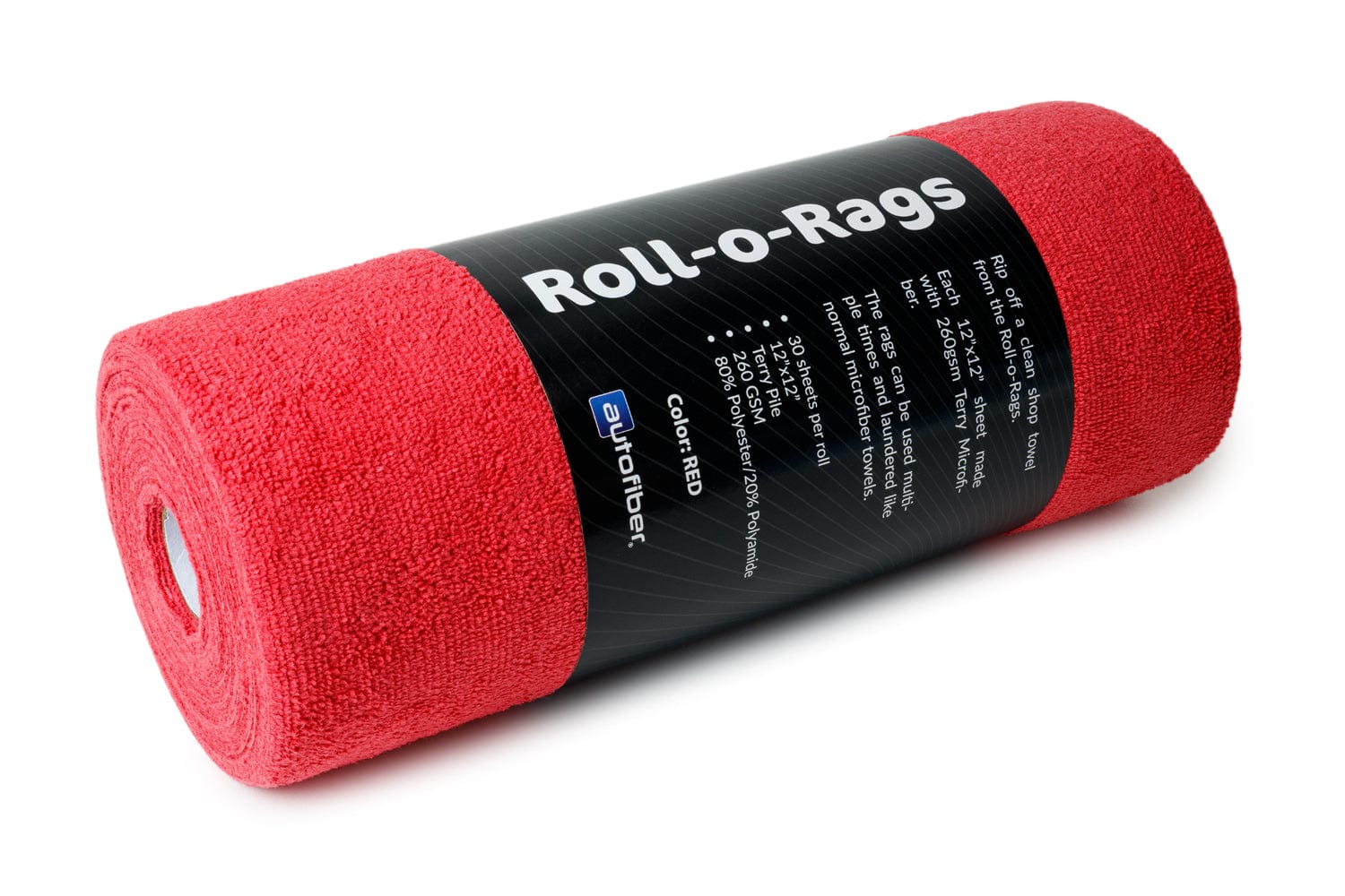 CASE: retail [Roll-o-Rags] Microfiber Towels on a Roll 12"x12" (12/30-packs)
