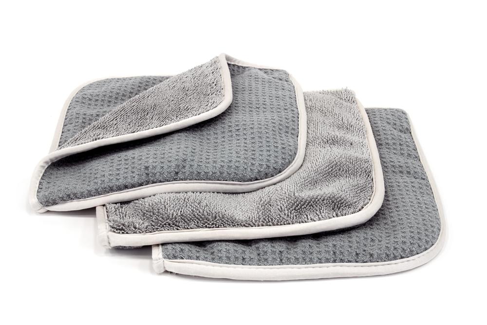 [Double Glass Flip] Waffle & Twist Microfiber Window Towels (8 in. x 8 in., 500/400 gsm) 3 pack