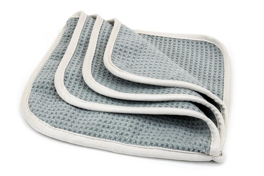 [Glass Flip] Microfiber Waffle Window and Mirror Quad Fold Towel (8 in. x 8 in.) 6 pack