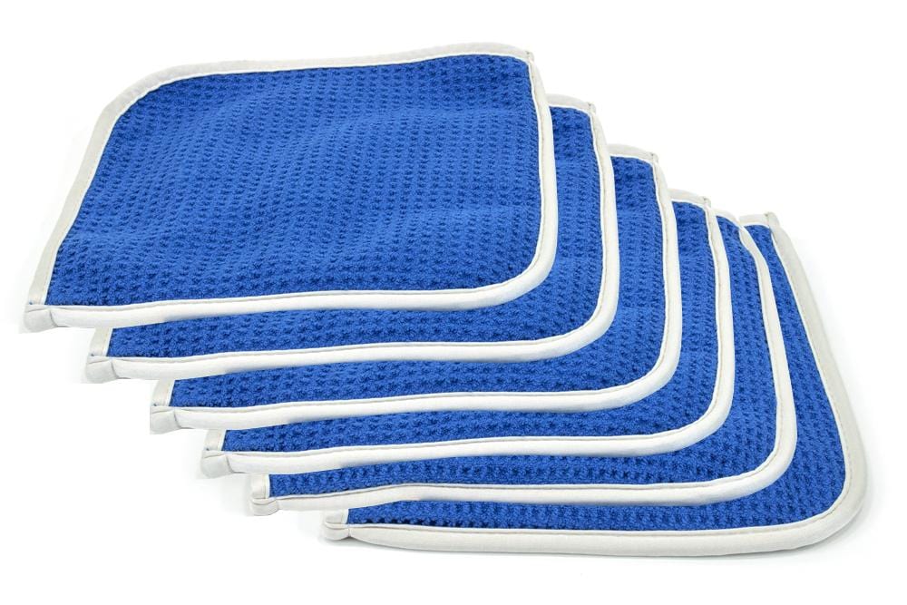 [Glass Flip] Microfiber Waffle Window and Mirror Quad Fold Towel (8 in. x 8 in.) 6 pack