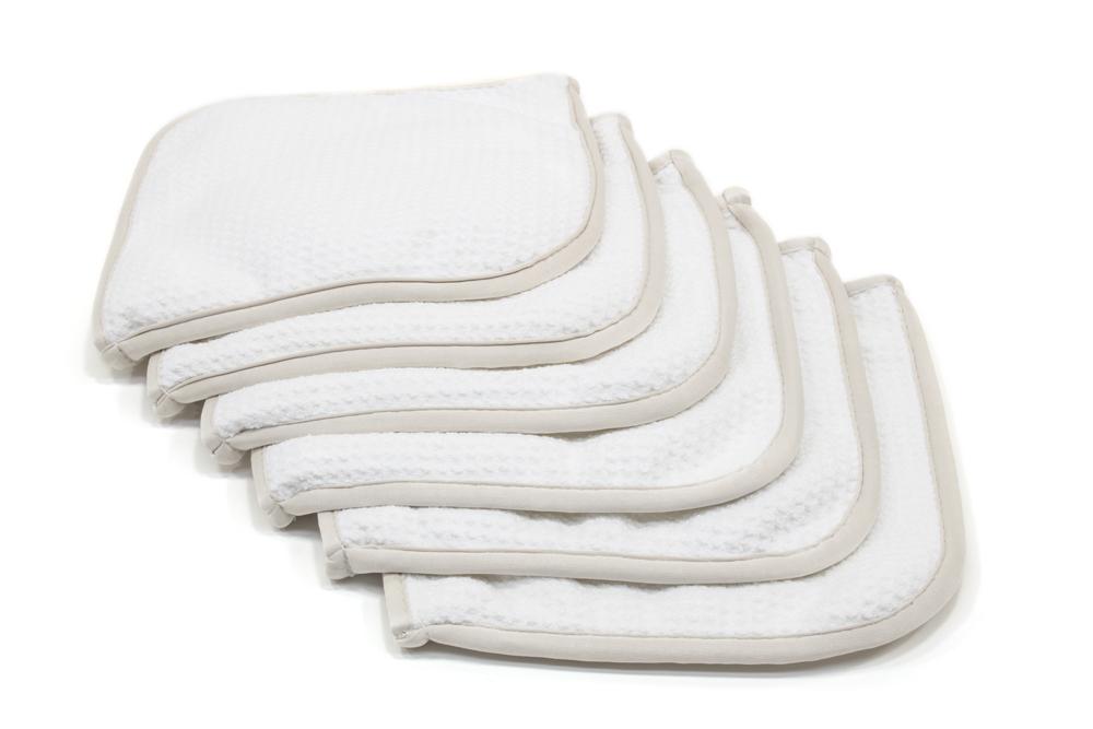[Glass Flip] Microfiber Waffle Window and Mirror Quad Fold Towel (8 in. x 8 in.) 6 pack