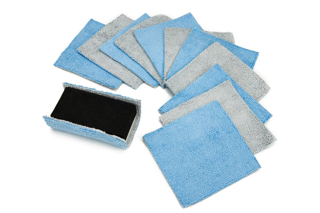 [Saver Block & Refill] Coating Applicator Foam Block with Side Velcro and Refill Saver Sheets with Barrier Layer (3.5 in. x 2 in. x 1 in.) - 12 pack
