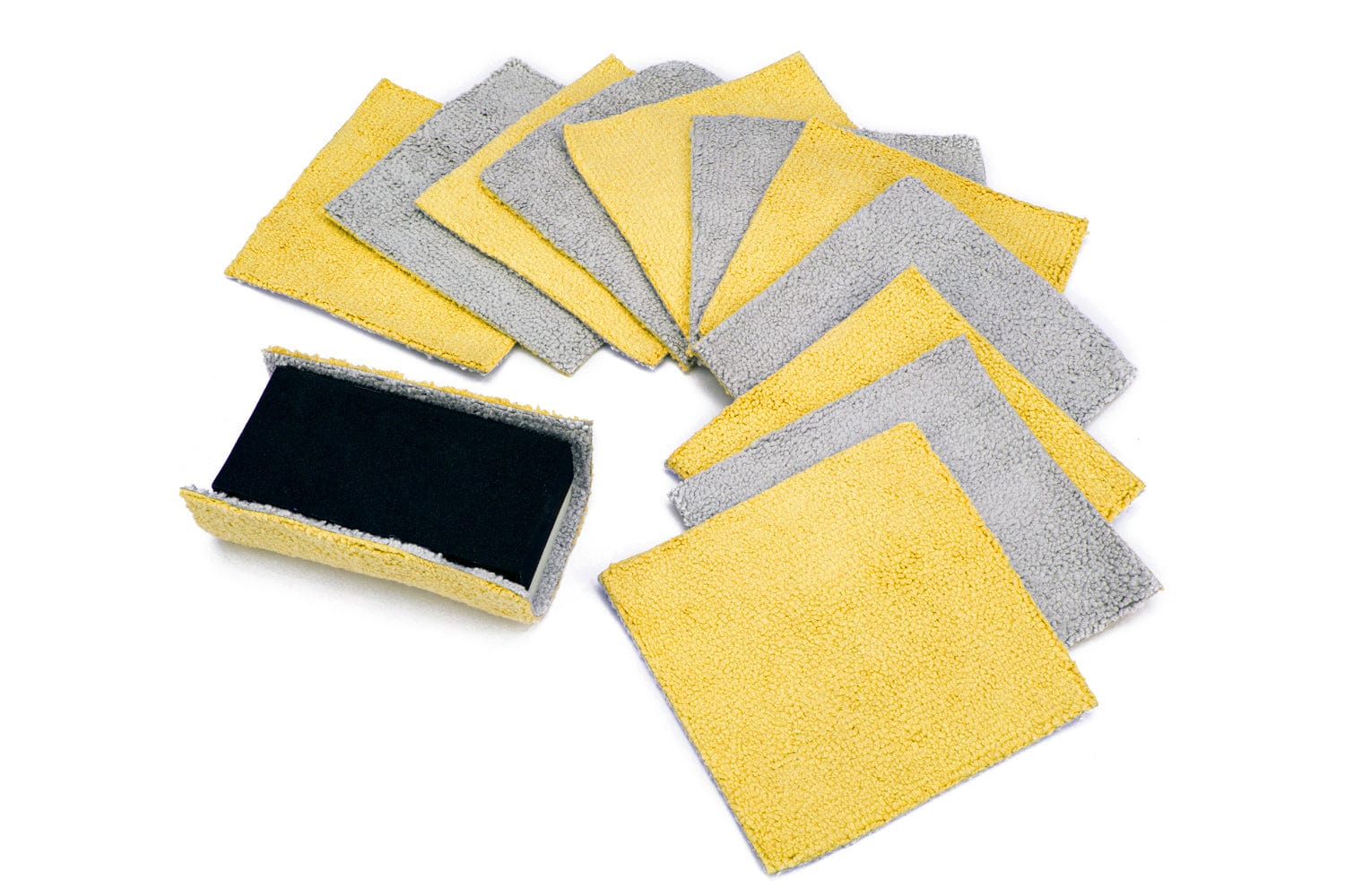 [Saver Block & Refill] Coating Applicator Foam Block with Side Velcro and Refill Saver Sheets with Barrier Layer (3.5 in. x 2 in. x 1 in.) - 12 pack