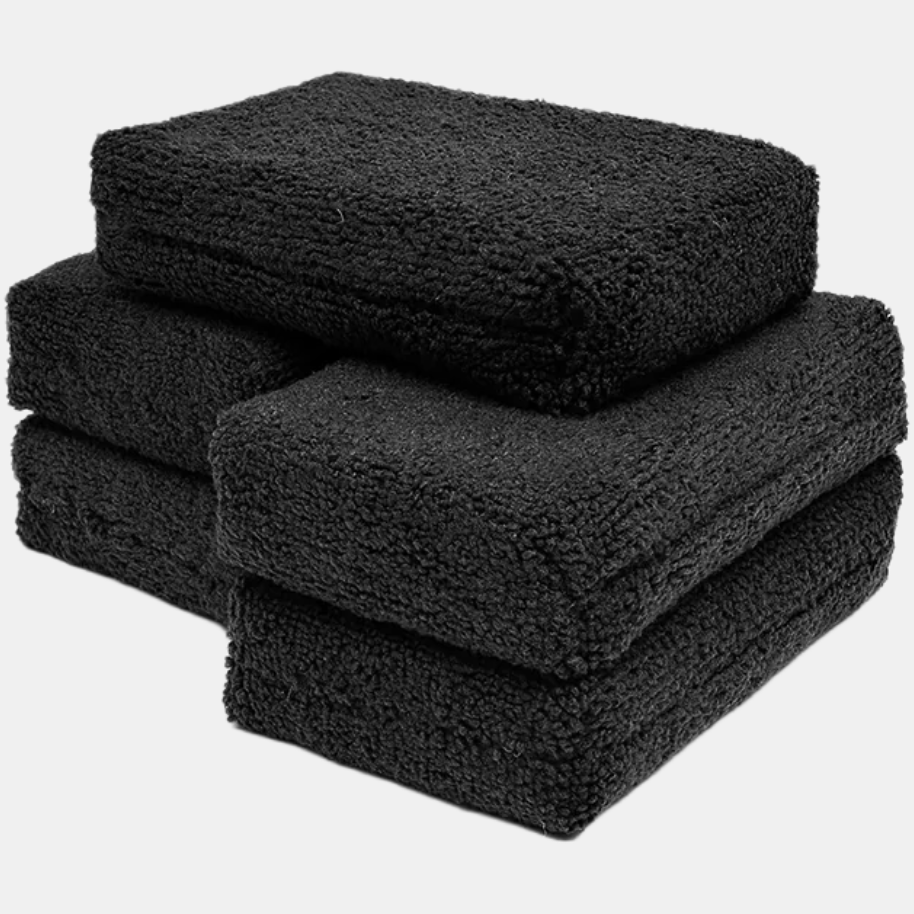 Terry Detailing Sponge - BLACK (6-PACK) - 3" x 5"
