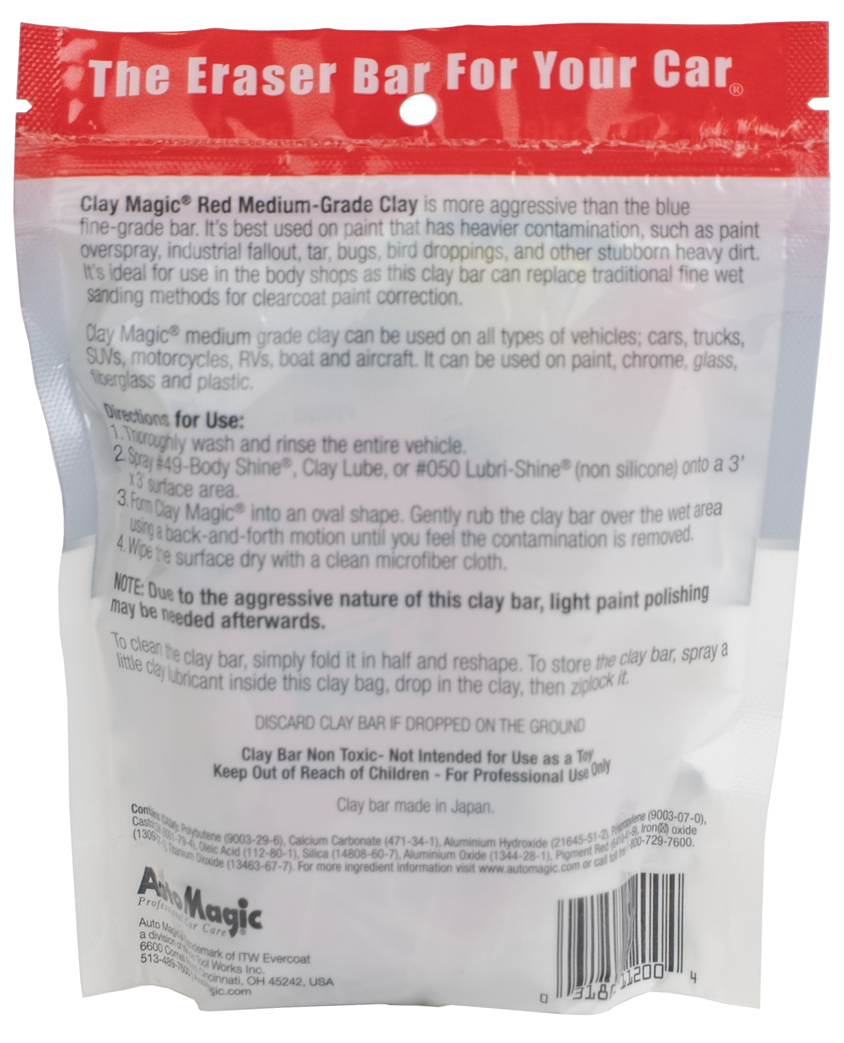 Clay Magic® Red Detailing Clay Bar - Medium Grade