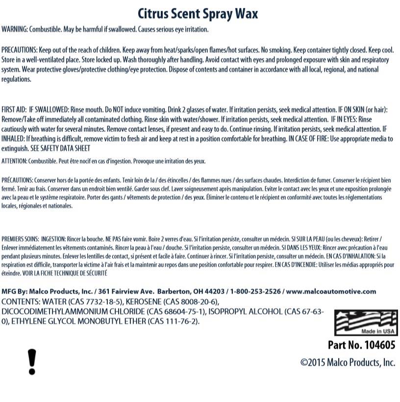 Citrus Spray Wax