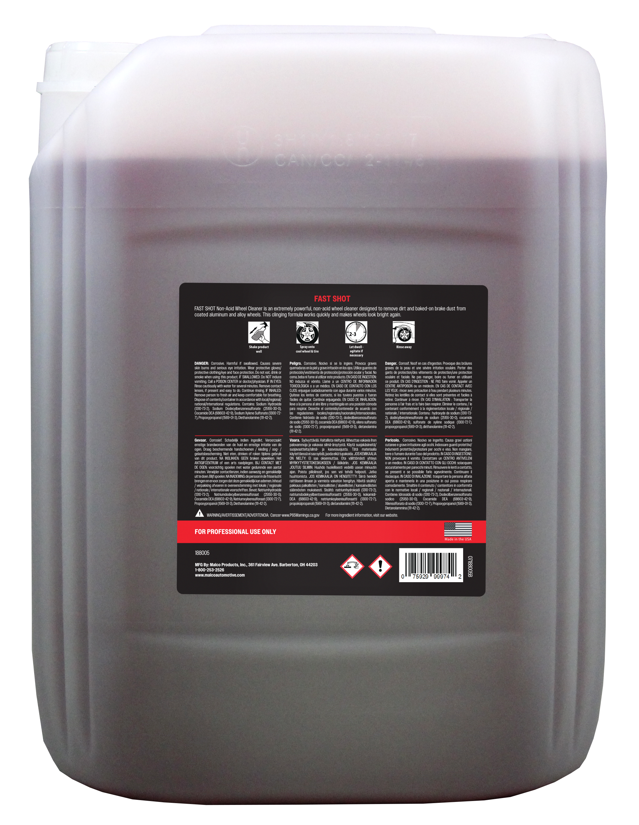 Fast Shot Wheel & Tire Cleaner Non-acid Formula