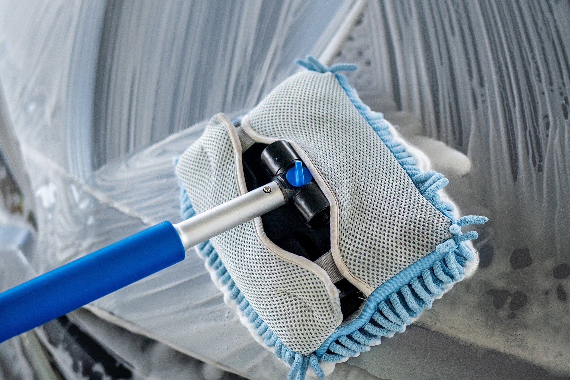 [Mitt on a Stick PRO+] Premium Car Wash Mop, Brush, Pole, Mitt