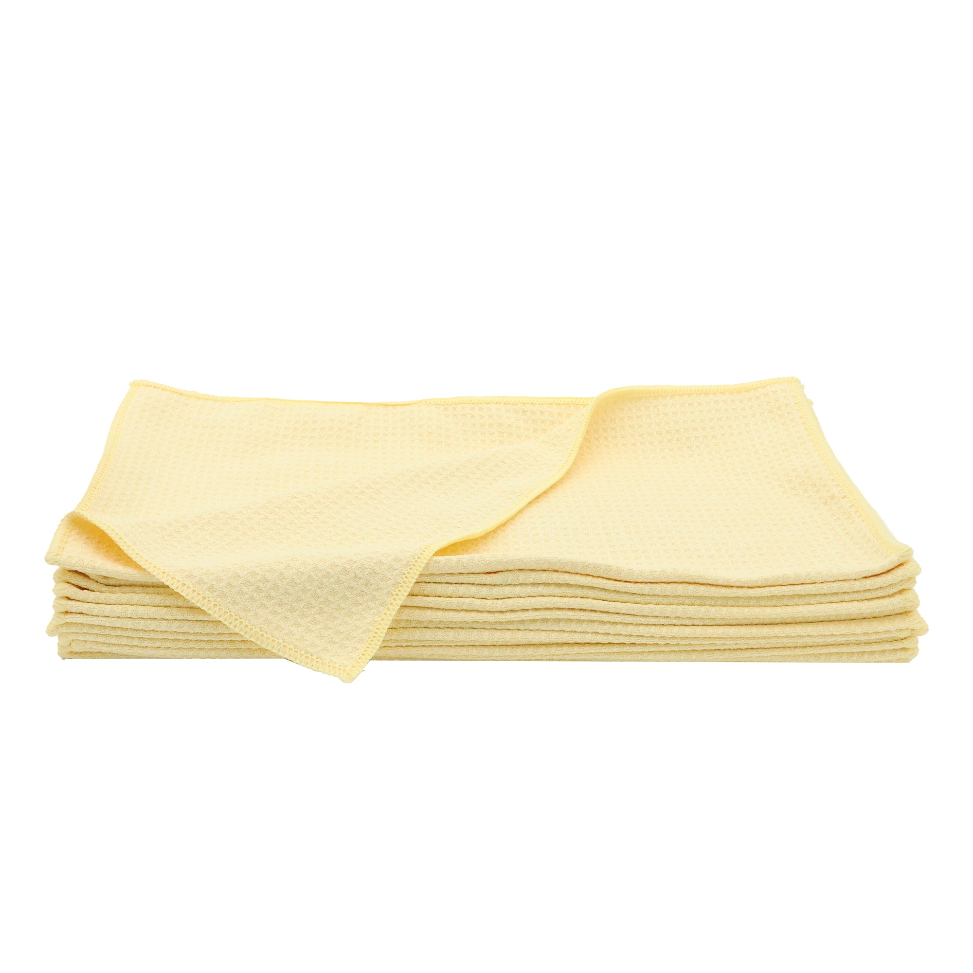 Waffle Weave Glass Towel, 360-380 GSM, 16" x 16"